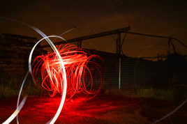 Lights on wood factory