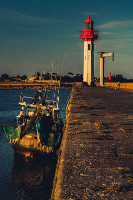 coucher de soleil au port