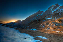 coucher de soleil au col de la colombière