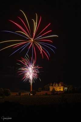 Feu d'artifice sur le vignoble