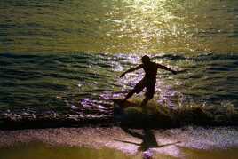 Surf en fin de journée