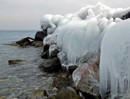 Glace sur le lac leman