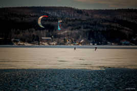 Kite ski sur neige