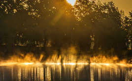 lever de soleil sur le lac