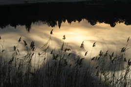 reflet au couché de soleil