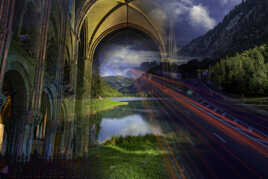 Fusion des mondes : entre pierre, forêt et lumière