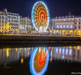 la grande roue à Bayonne et son miroir