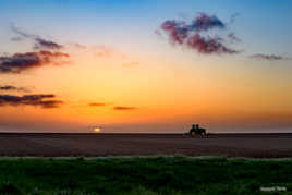 Lever de soleil sur la campagne