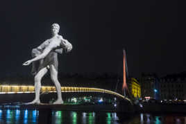 Le Rhone à Lyon by night