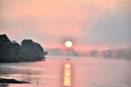 Lever de soleil sur la Loire.