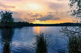 Coucher de soleil sur les Argales