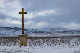 Pays beaujolais sous la neige