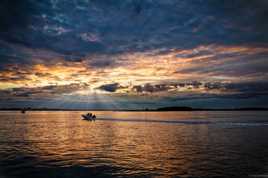 coucher de soleil sur le golfe