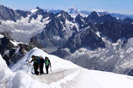 Retour de course dans le massif du Mont Blanc