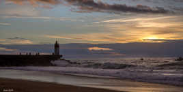 Coucher de soleil sur la jetée de Capbreton