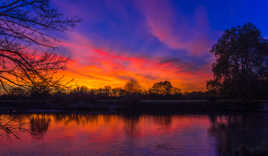 couché de soleil sur L'Aron