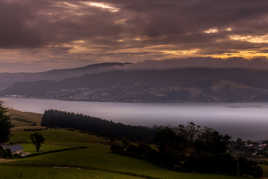 Coucher de soleil sur la péninsule d'Otago