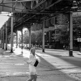 Blond hair in the city