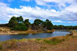 Paisible paysage au bord de la Mer de Tasman