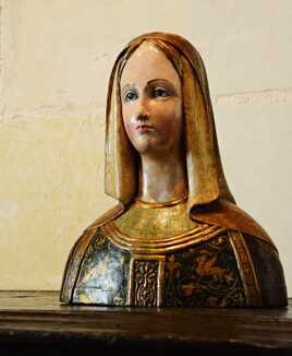 Buste polychrome doré