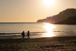 Photographes en bord de mer