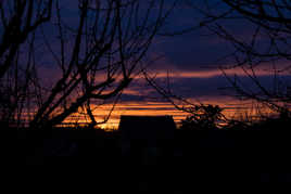 sunset sur une petite maison du 87