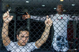 Combattants dans la cage