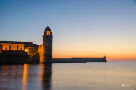 levé de soleil sur Collioure