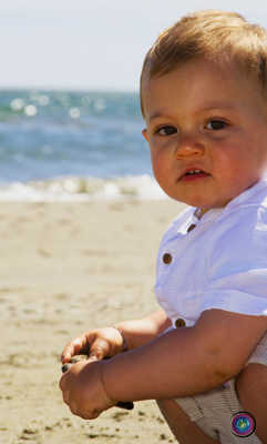 Première plage pour Léo