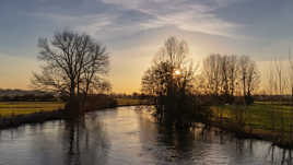 Coucher de soleil sur l'Huisne