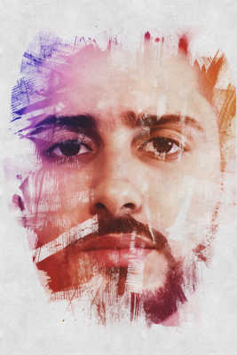 Ink scratch portrait