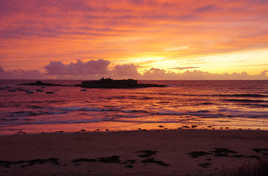 Coucher de soleil à fort bloqué