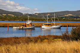 Bateaux de pêche sur la rivière Huon