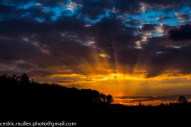 Couché de soleil nuageux