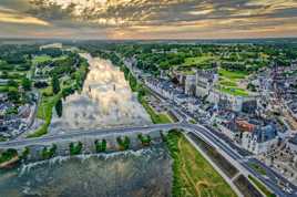 Vue d'une montgolfière