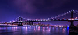 Manhattan bridge at night