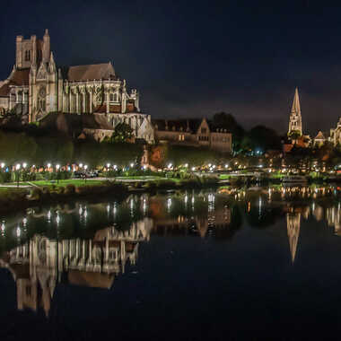 La Cathédrale et l'Abbaye à Auxerre par Dubray