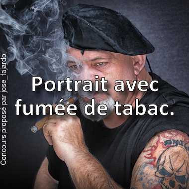 Portrait avec fumée de tabac.
