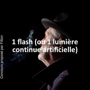 1 flash (ou 1 lumière continue artificielle)
